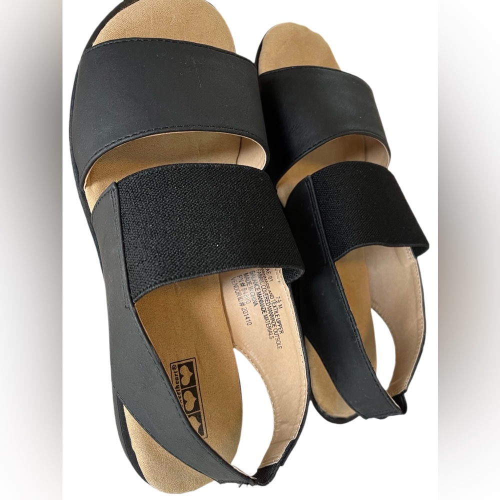 Women's Black Two-Band Slingback Sandals